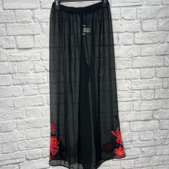 VTG Victorias Secret Collection 2pc Set Sheer Pants Red Floral Size M Tunic - Picture 10 of 11